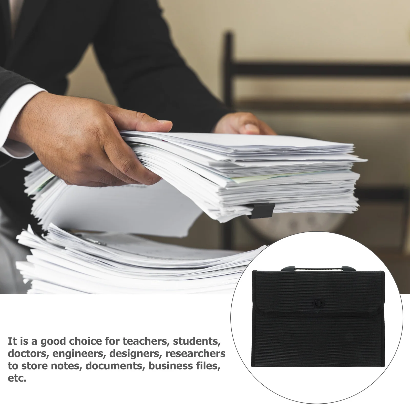 1 مجموعة مجلد مستندات محمول منظم الملفات الملونة سعة كبيرة متعدد الطبقات صندوق تخزين مكتب المنزل فاتورة إيصالات الورق