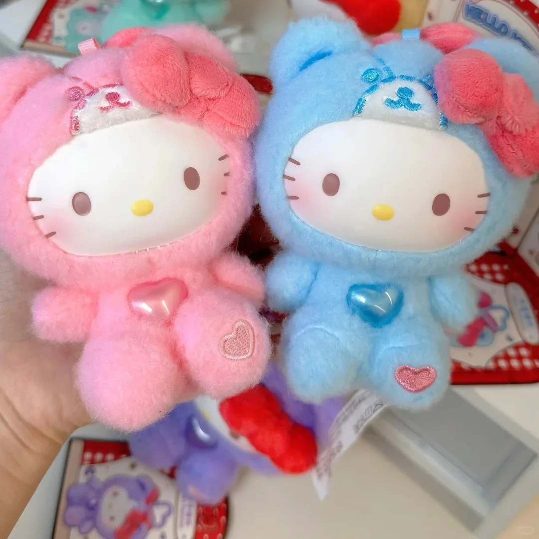 بقعة حقيقية سانريو مرحبا كيتي تيدي منامة سلسلة صندوق أعمى الفينيل على ظهره قلادة الديكور الاتجاه لعبة الأطفال هدية عيد ميلاد