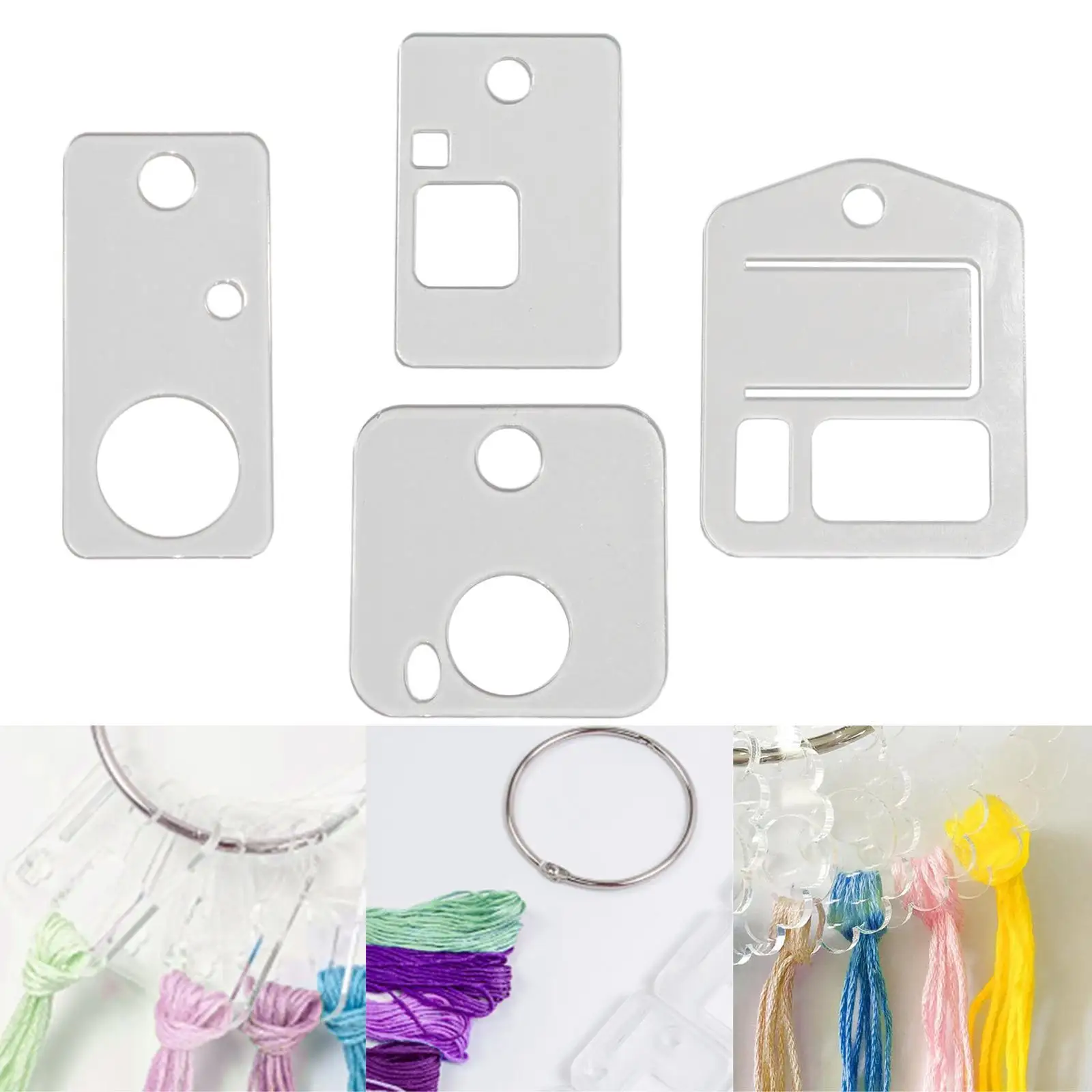 

50pcs Acrylic Cross Embroidery Floss Thread Drops Winding Organizer for Knitting Yarn Storage Needlework