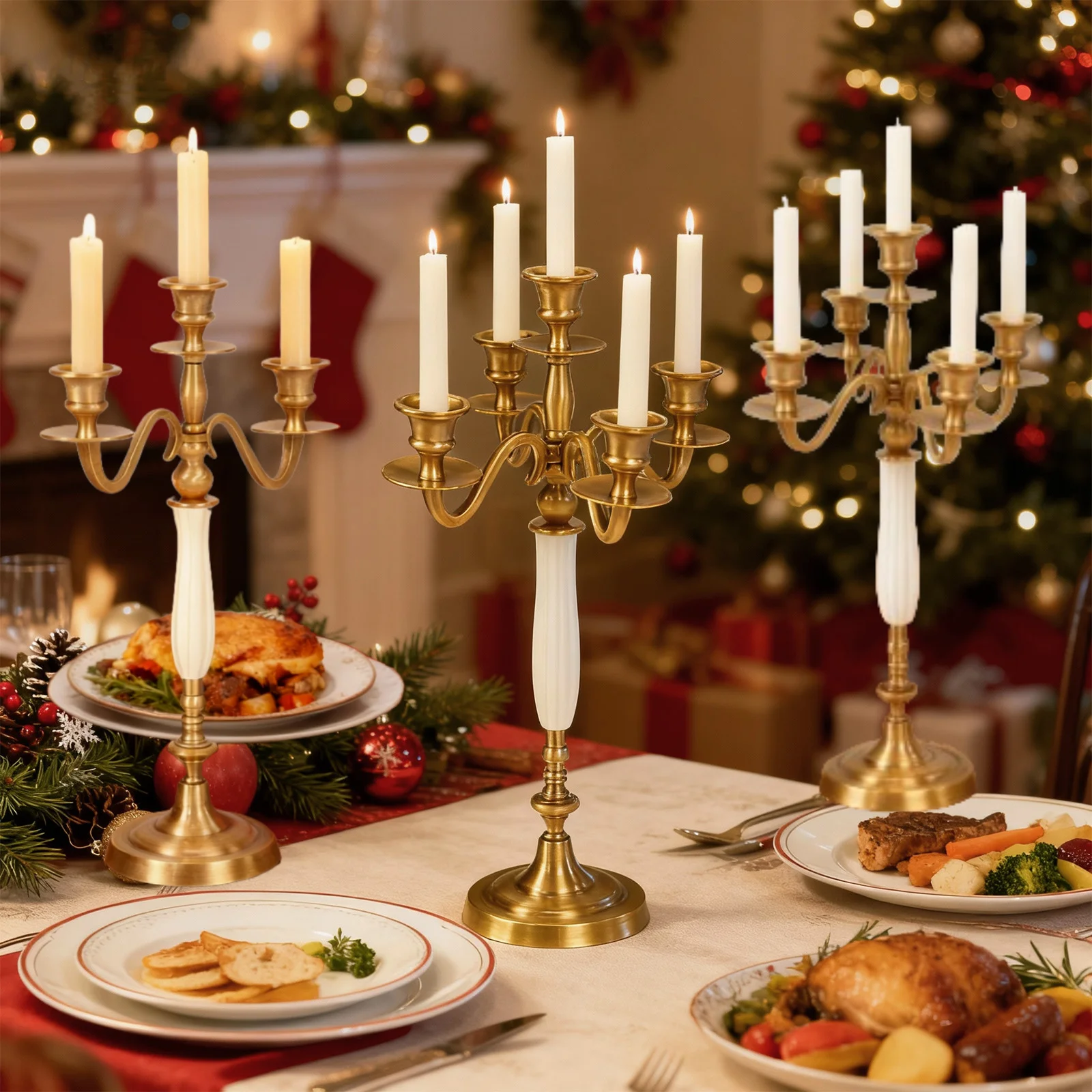 

Bronze Candelabra Metal 5-arms/3 arms Candle Holders Wedding Decoration Sticks Event Stand Table Centerpiece Home Decoration