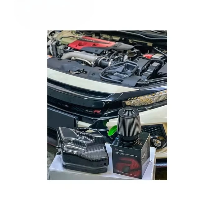 

Fixed-position 100% dry carbon fiber cold intake system for the Civic R-Type FK8