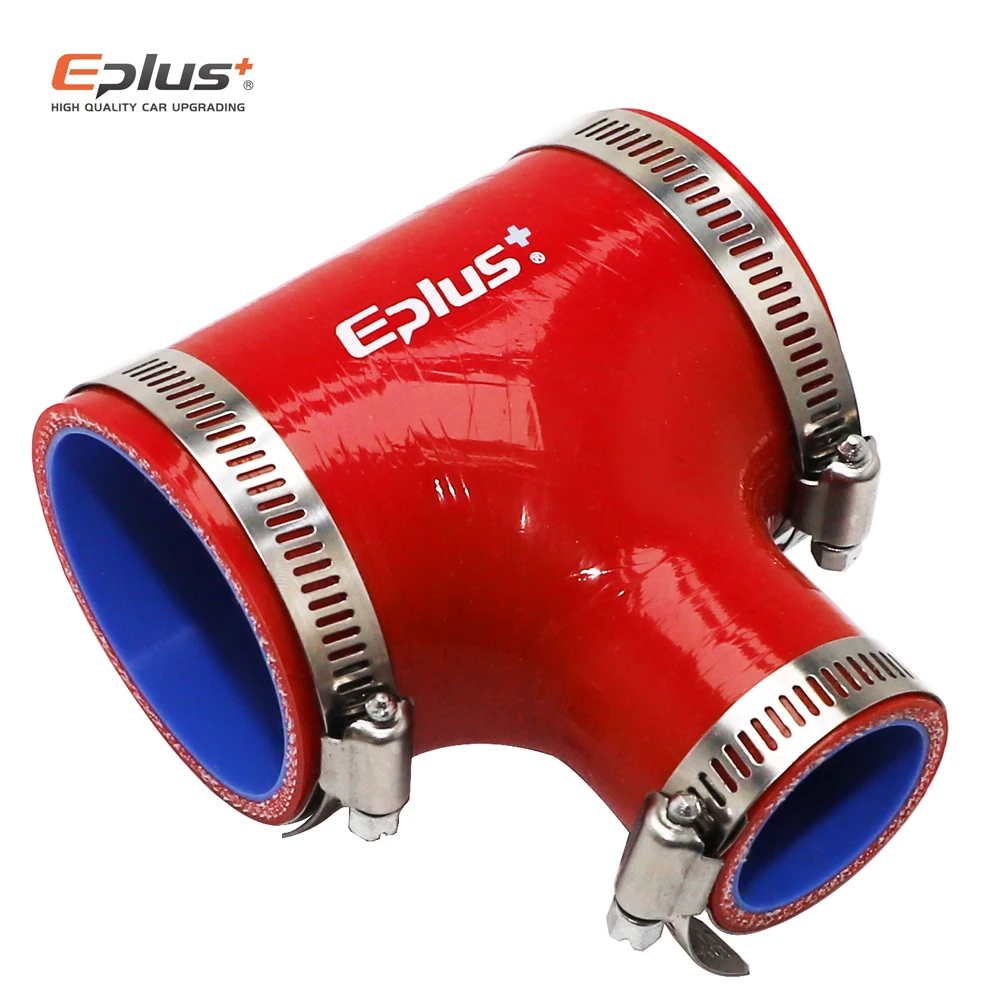 EPLUS الأحمر العالمي سيليكون أنابيب خرطوم T-شكل 3-way موصل سيارة المبرد توربو كمية الأنابيب المقرنة متعدد الحجم #4