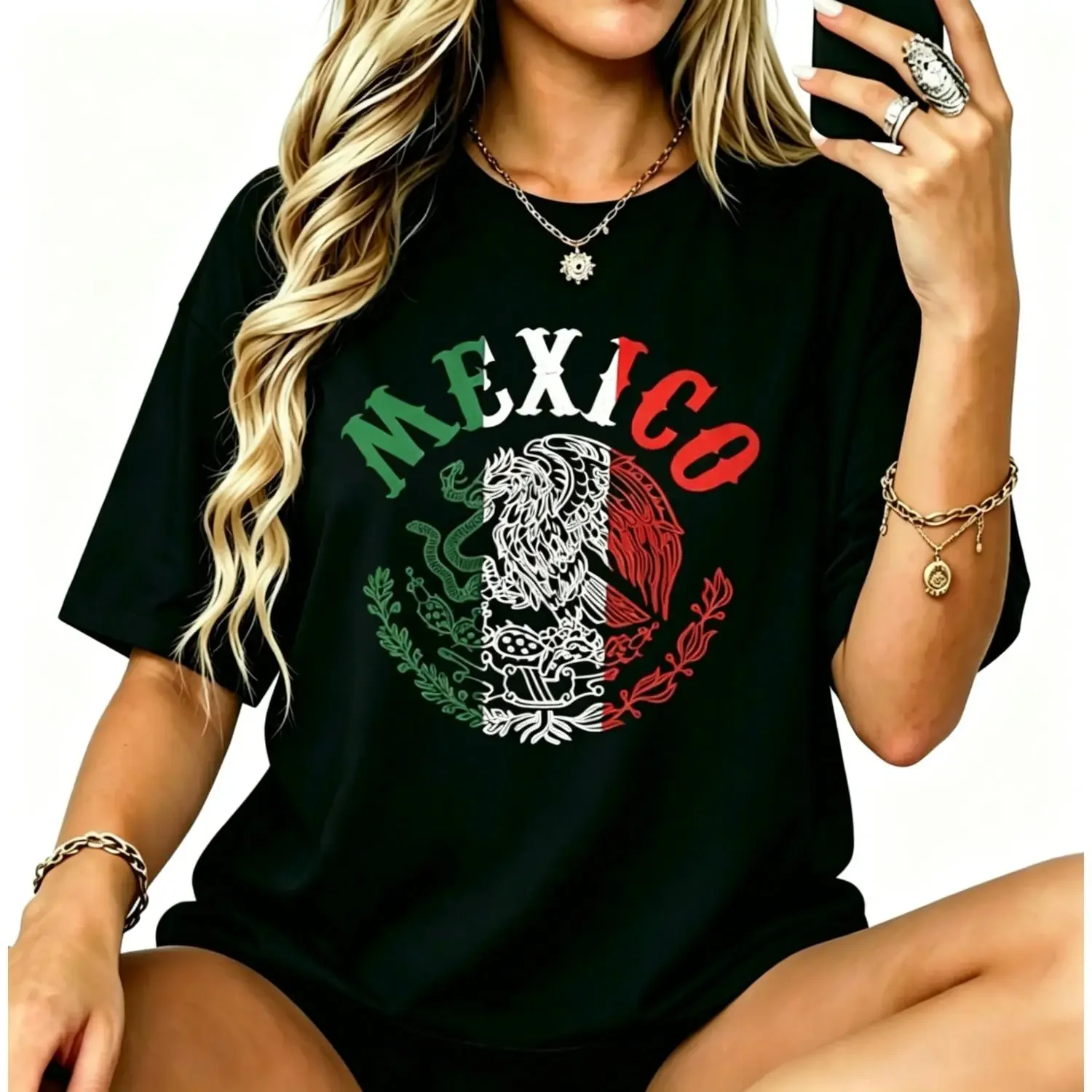 Women Men Mexico Mexican Flag Vintage Pride Hispanic Siesta T-Shirt