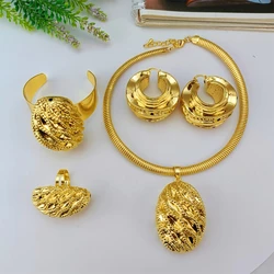EMMA 2024 Fashion Italian Gold Color Jewelry Set Women Big Pendant Nice Earrings Nigerian Bridal Bold Necklace Wedding Jewelry