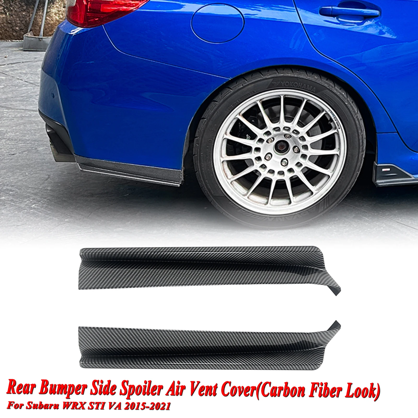 

2 шт. автомобильный задний боковой угловой сплиттер, спойлер Canard для Subaru WRX STI VA 2015 2016 2017 2018 2019 2020 2021