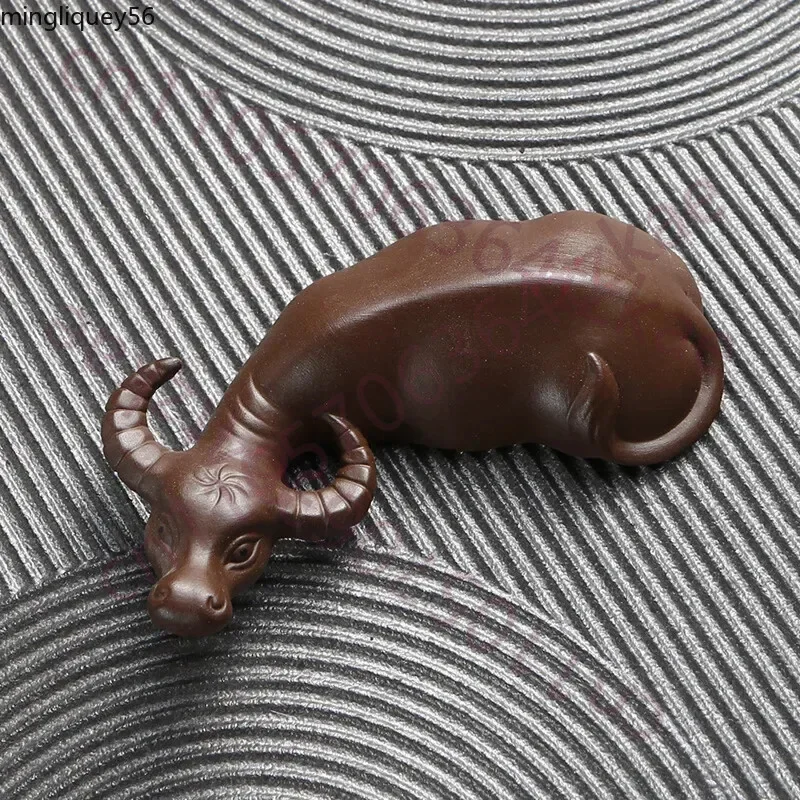 Chinese Yixing Purple Clay Tea Pet Handmade Animal Model Tea Figurine Ornaments