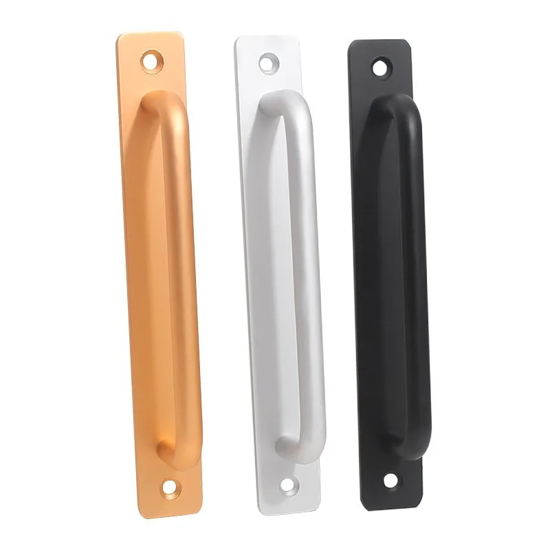 1/4PCS Sliding Door Handle Aluminum Alloy Pull Push Door Handle For Gate Toilet Door Punch-free Pulls Furniture Hardware