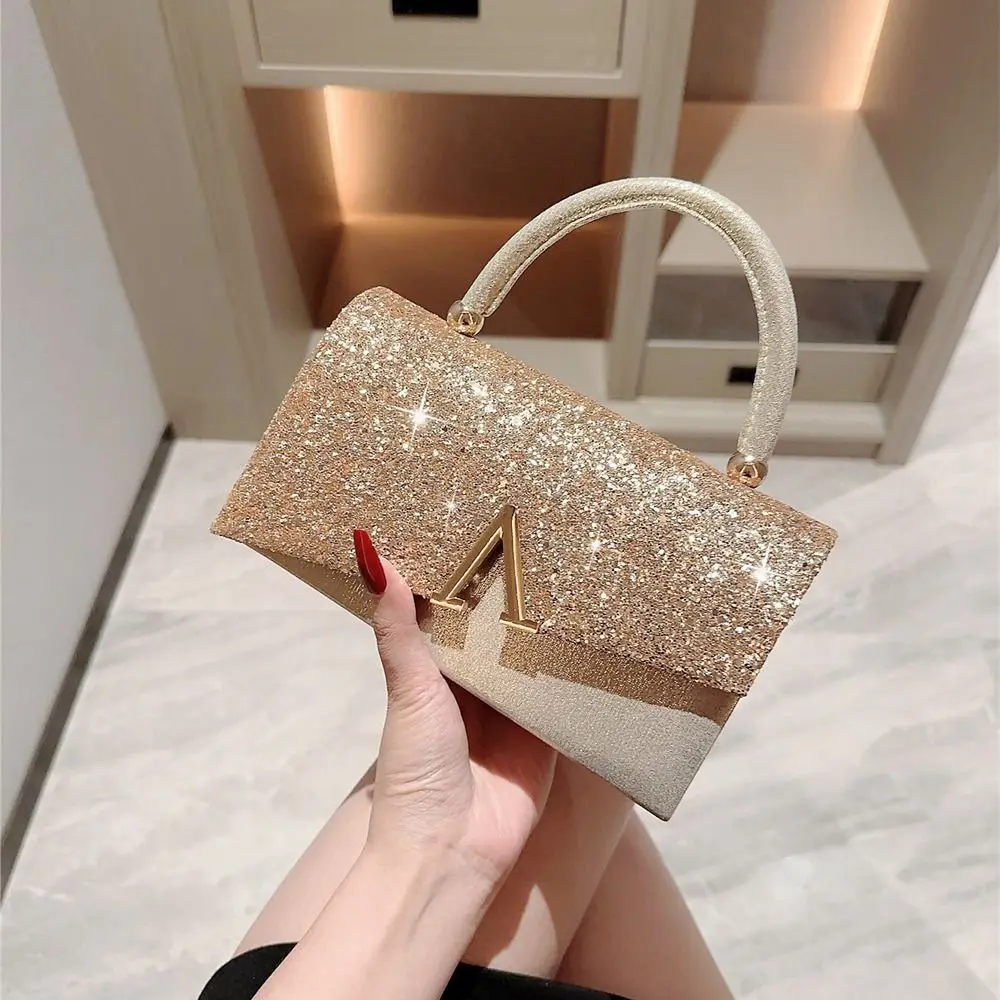 Gold Sequin Evening Bag Women Elegant Fashion Banquet Clutch Chain Shoulder Bags Luxury Purse Female Wedding Party Handbags