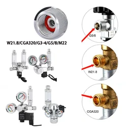 ZRDR Aquarium CO2 Nut Interface, W21.8 CGA320 G5/8 M22 CO2 Regulator Nut Interface Fitting