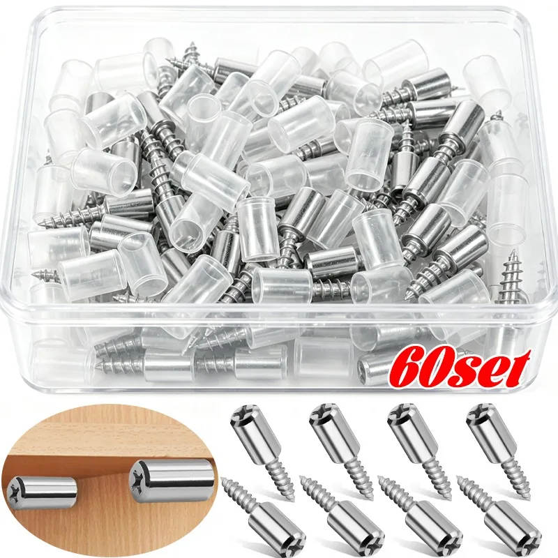 Self-Tapping Screws Non-Slip Sleeves Brackets Fixed Screws Shelf Brackets Layer Plate Holder Wood Glass Cabinets Support Pegs