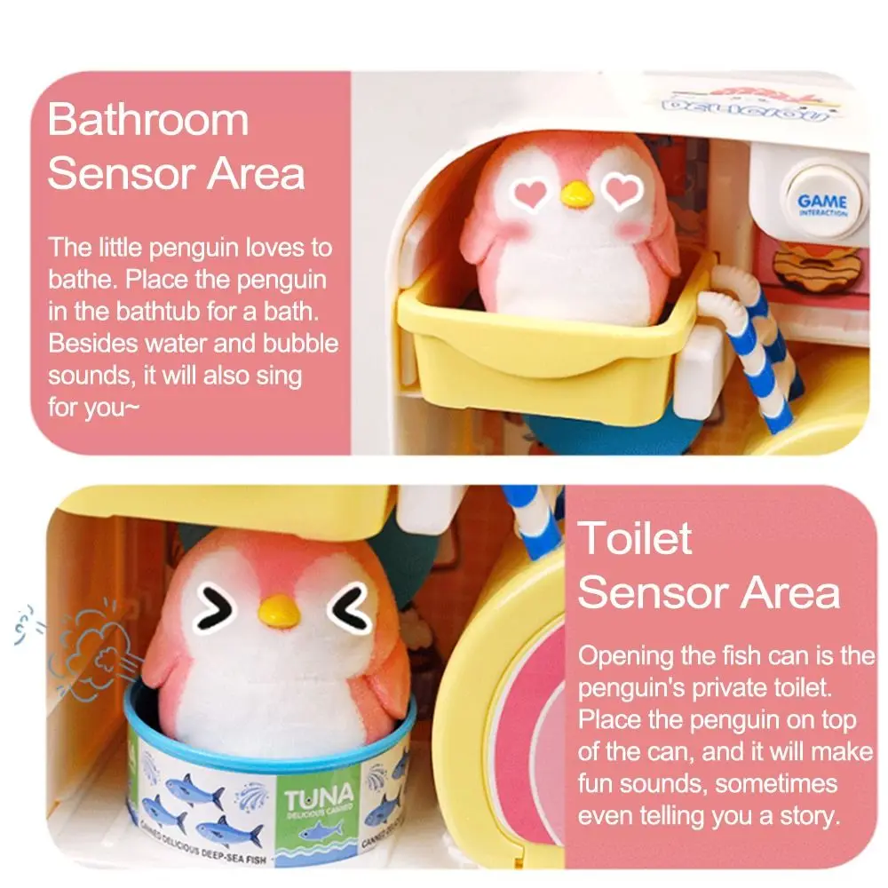 漫画子供用冷蔵庫おもちゃモデルクラフトDIYペンギン冷蔵庫知育玩具インタラクティブごっこ遊び