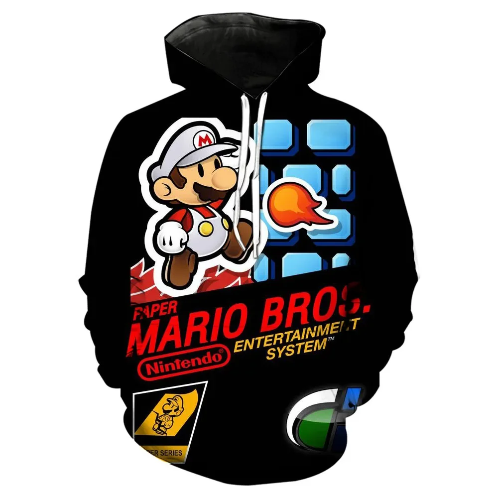 Children's cartoon Hoodie Super Mario role-playing Sweatshirt Long sleeved children's Super Mario boys' and girls' top 4T-14T to