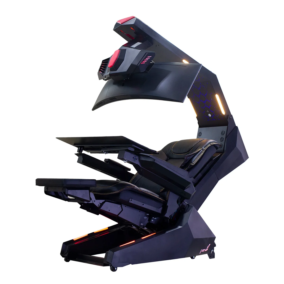 RTS IW-R1 PRO  Zero Gravity Recline Workstation Chair  GIMI Gaming COCKPIT , Works Triple Monitor Tilting Rig VR Imperator IWR1