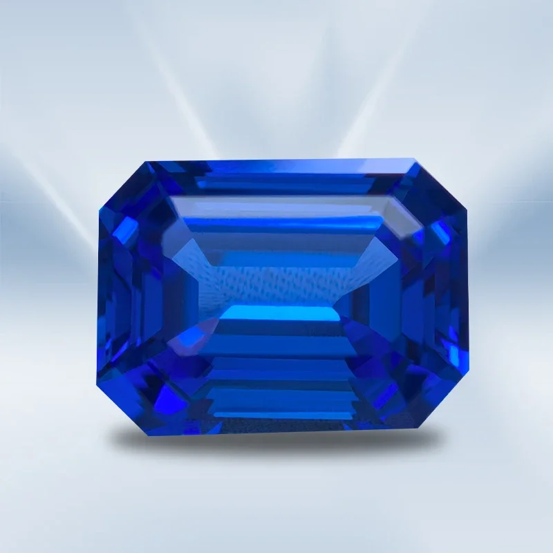 Lab Grown Cobalt Spinel Blue Demon Color Emerald Cut VVS1 Charms DIY Jewelry Making Rings Material Selectable AGL Certificate