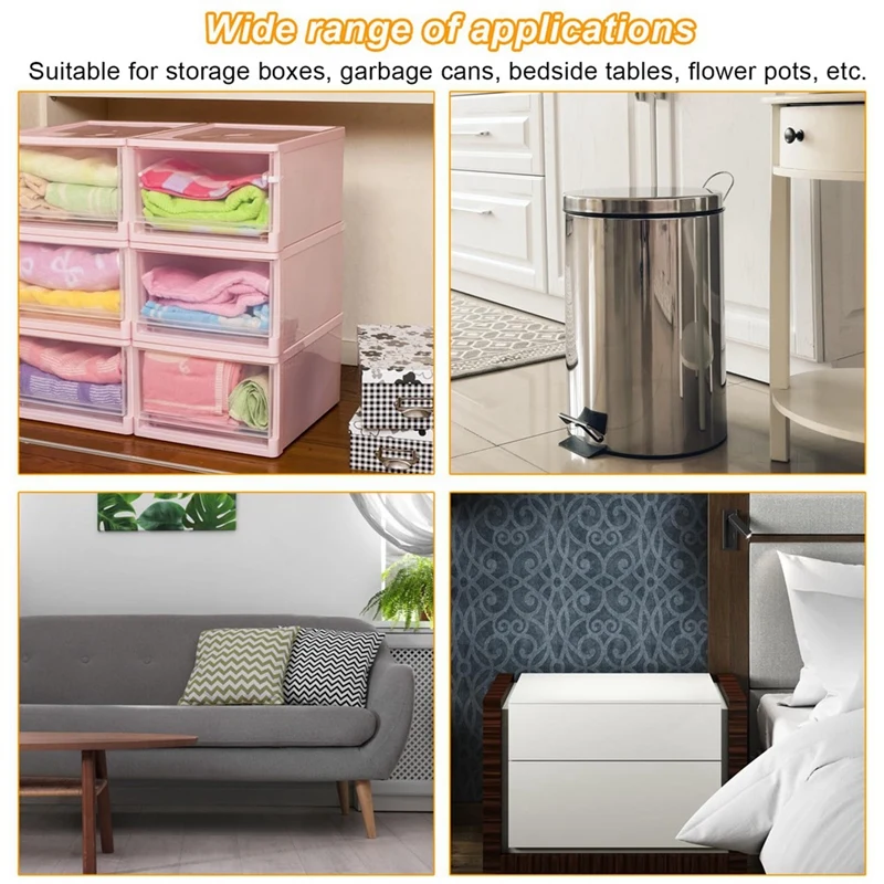 Mini Roulettes pour Petits Appareils Électroménagers, Roulettes Auto-Adhésives, Rouleaux en Acier Inoxydable, 12 Pièces, Blanc, Installation Facile