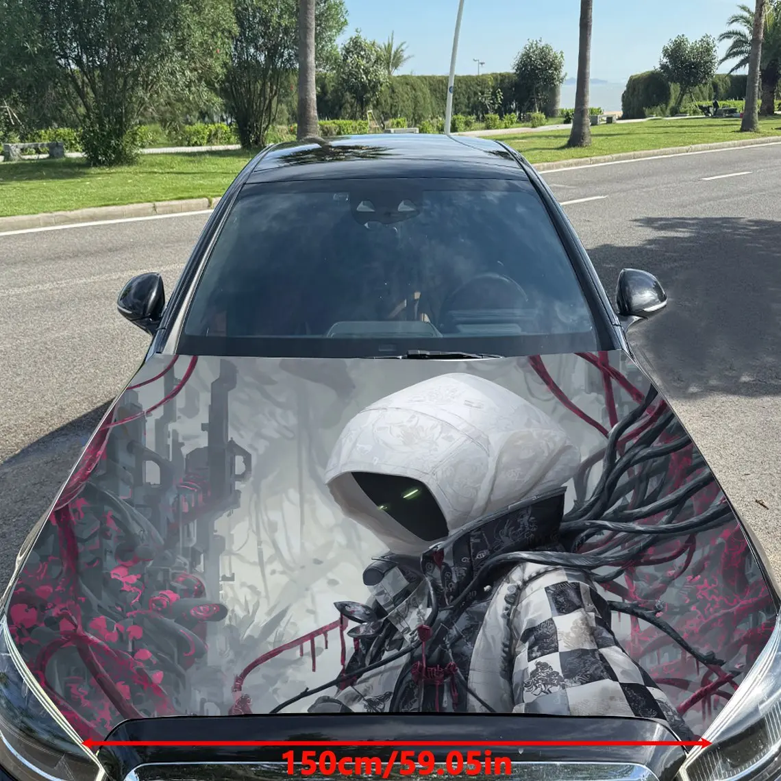 Sci-Fi Freak Pattern car hood stickers, waterproof self-adhesive, scratch resistant, easy to stick, durable car PVC stickers, ca