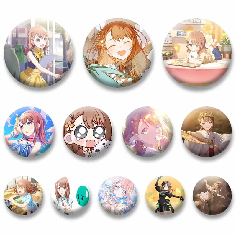 Cute Project SEKAI Hanasato Minori Lapel Pins Kawaii Cartoon Girl Badges Backpack Clothes Brooches Ornaments Cosplay Accessories