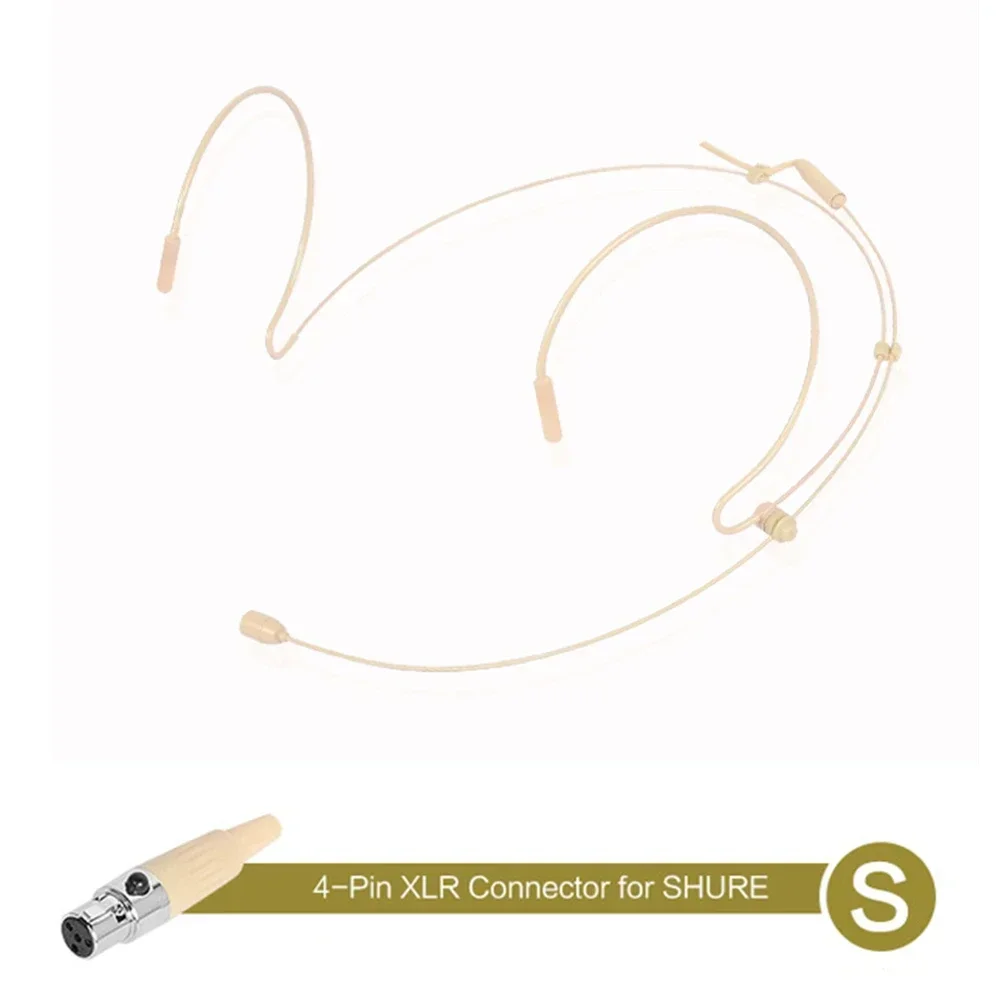 1pcs Double Earhook Headset Mic Headworn Microphone For Shure Wireless Lightweight Practical Over Head For Teaching Meeting