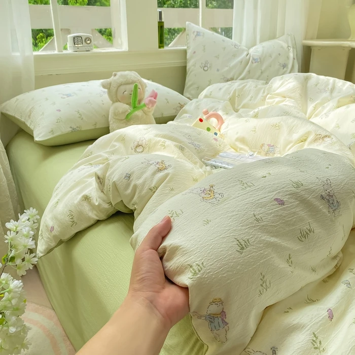 

2025 New Cloud-textured Jacquard Kapok Quilt Cover Wrinkled Yarn Double-layer Yarn Printed Duvet Cover 160x220CM 220X240CM