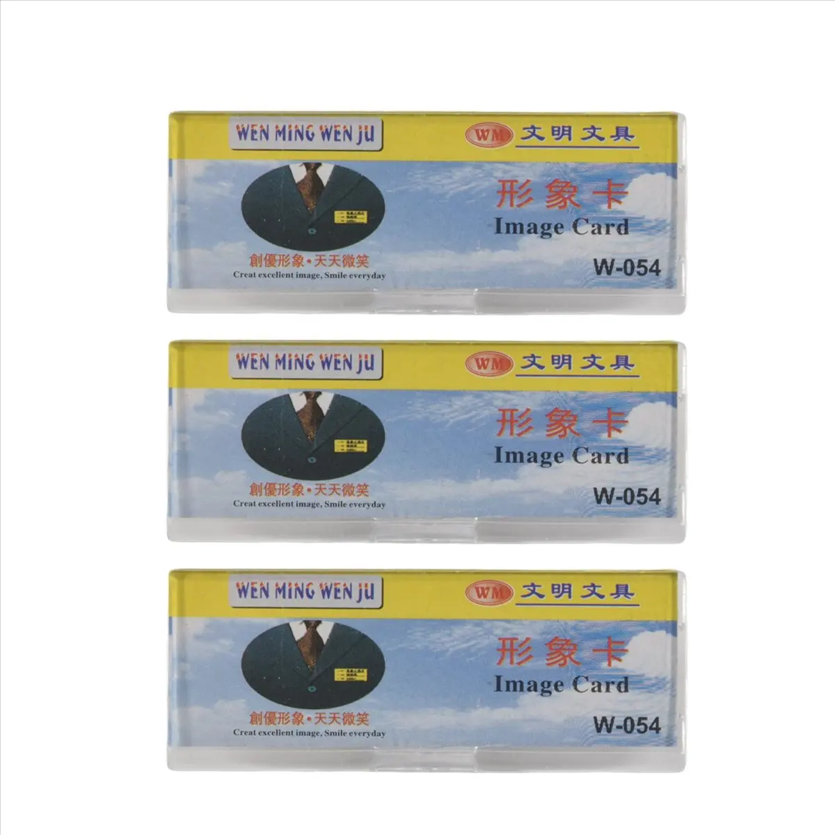 ABQR Safetypin Clear Hard Plastic Name Tag Clip Holder 3 Pcs