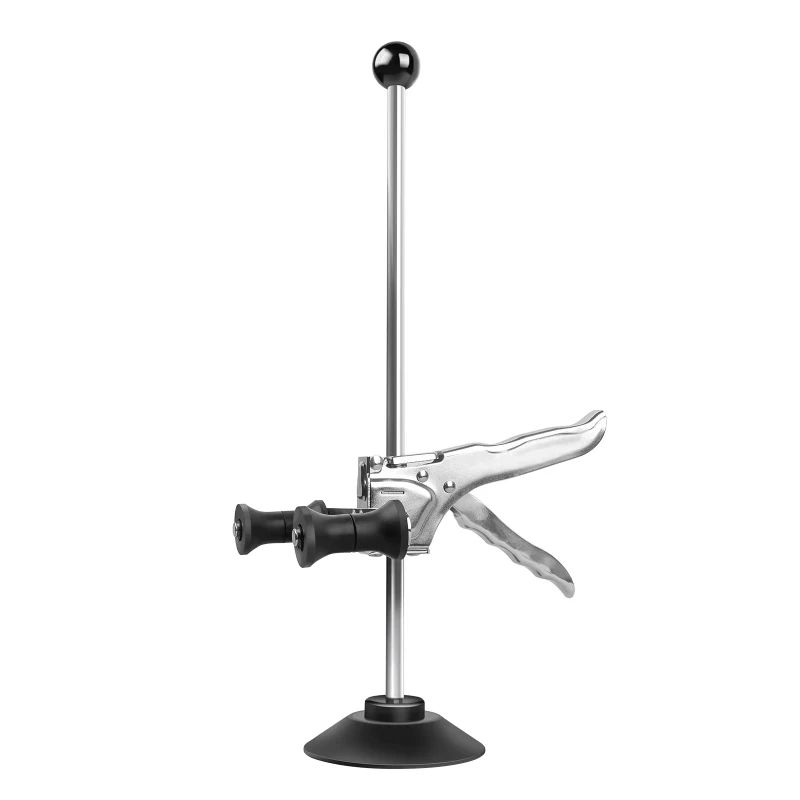 Wheel alignment tool with iron steering wheel bracket, including accessories