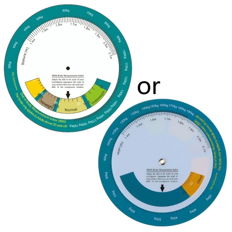 Upgraded BMI Body Mass Index Wheel Calculator Single Sided Easy Operation Suitable for 20 Above Adult 150mm Diameter