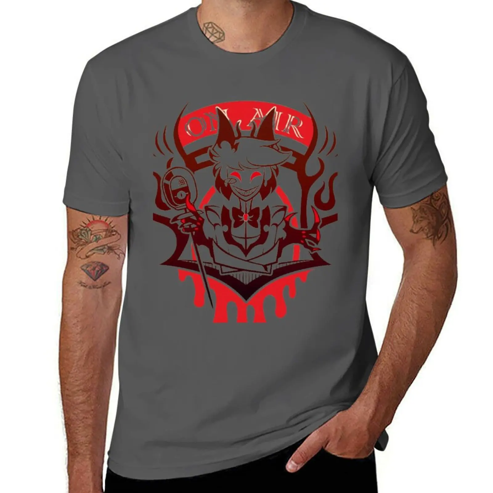 

Hazbin Lucifer T-Shirt Daily Casual Short Sleeve Tee Shirt