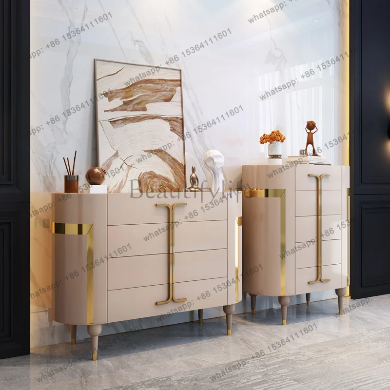 

Italian rock slab chest modern simple light luxury corridor locker