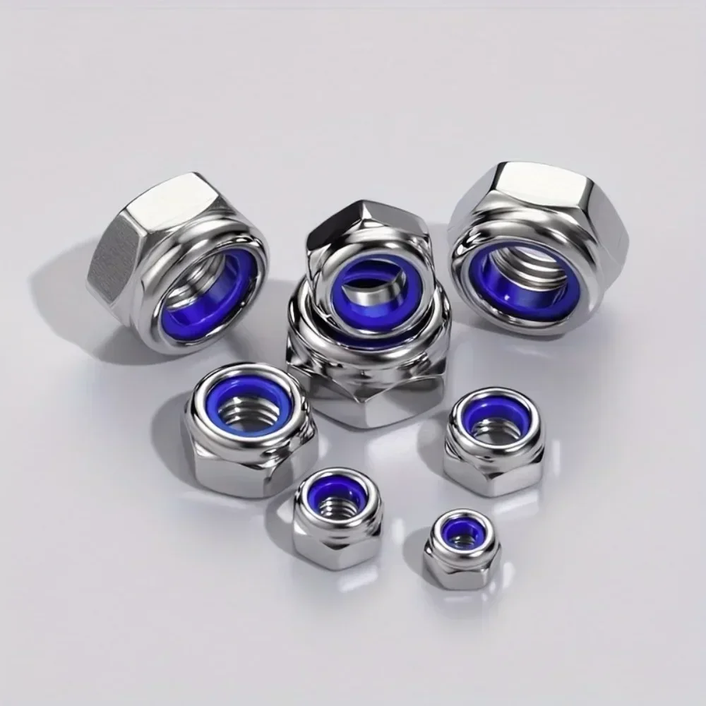 95-teiliges Edelstahl-Nylon-Sicherungsmuttern-Set, Größen M3, M4, M5, M6, M8, M10, verhindert effektiv das Lösen bei Vibrationen. – Detail 5