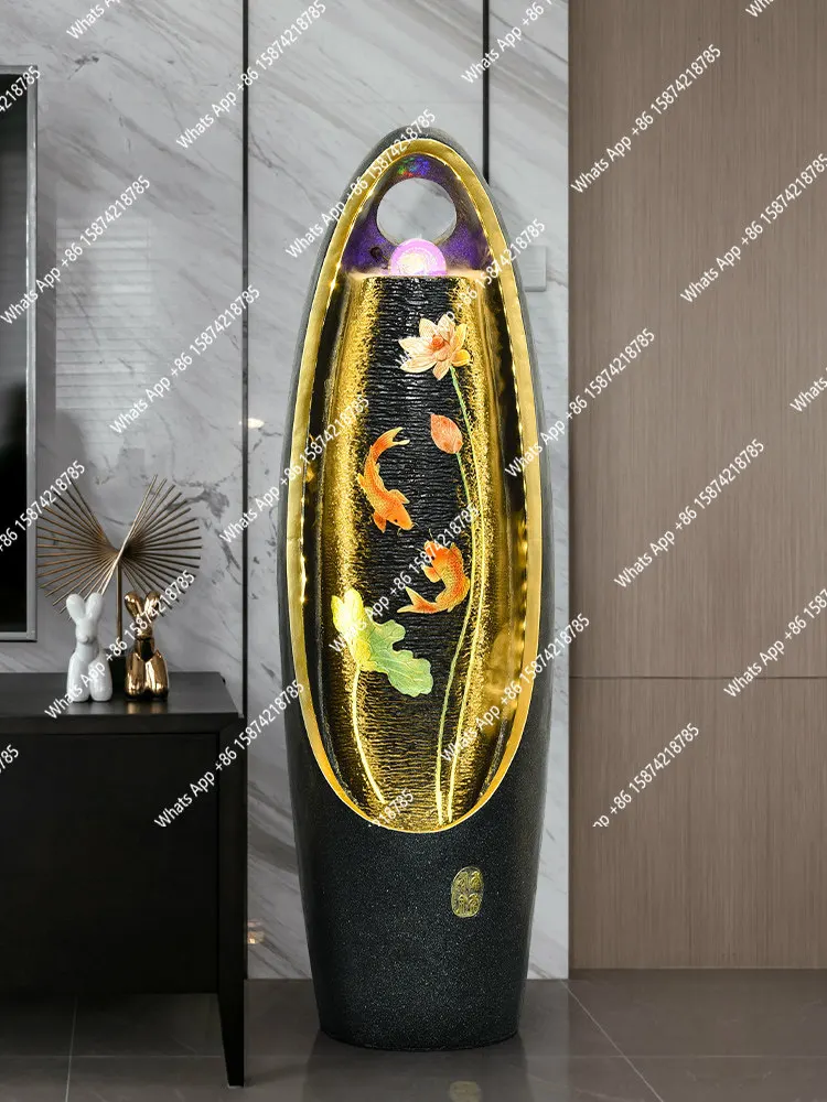 Lucky water ornament Feng Shui ball decoration living room indoor fountain landscape floor humidifier housewarming - view 3