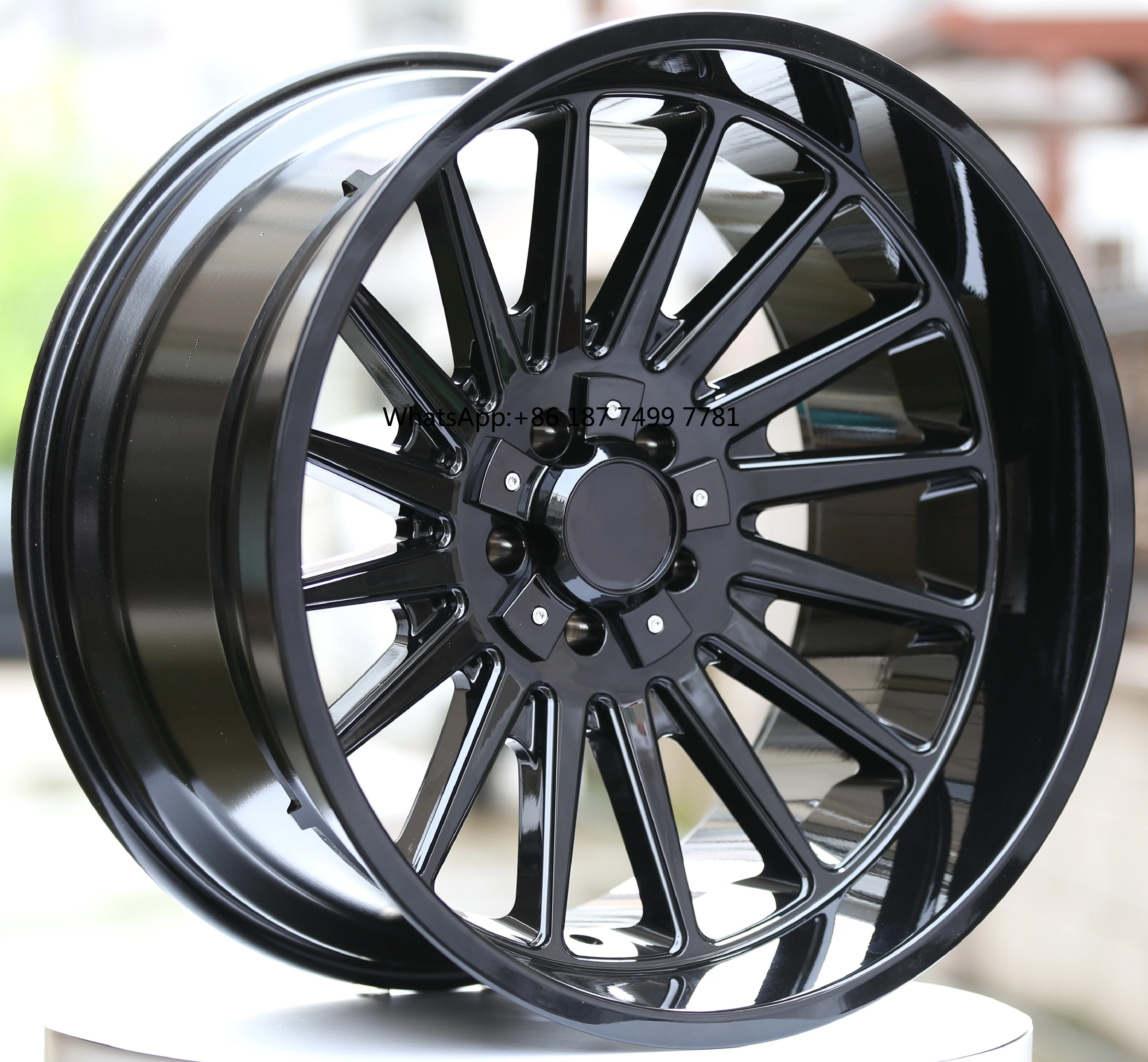 

High Quality Deep Dish Aluminium Alloy Black Multi Spoke Mesh Design Cast 20 22 24 26 Inch Off-Road Modified Wheels Rim