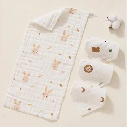 1/5pcs Baby Towel Cotton Muslin Soft Small Square Towels Children Face-Washing Shower Towels Newborn Long Burp Cloth Baby Items