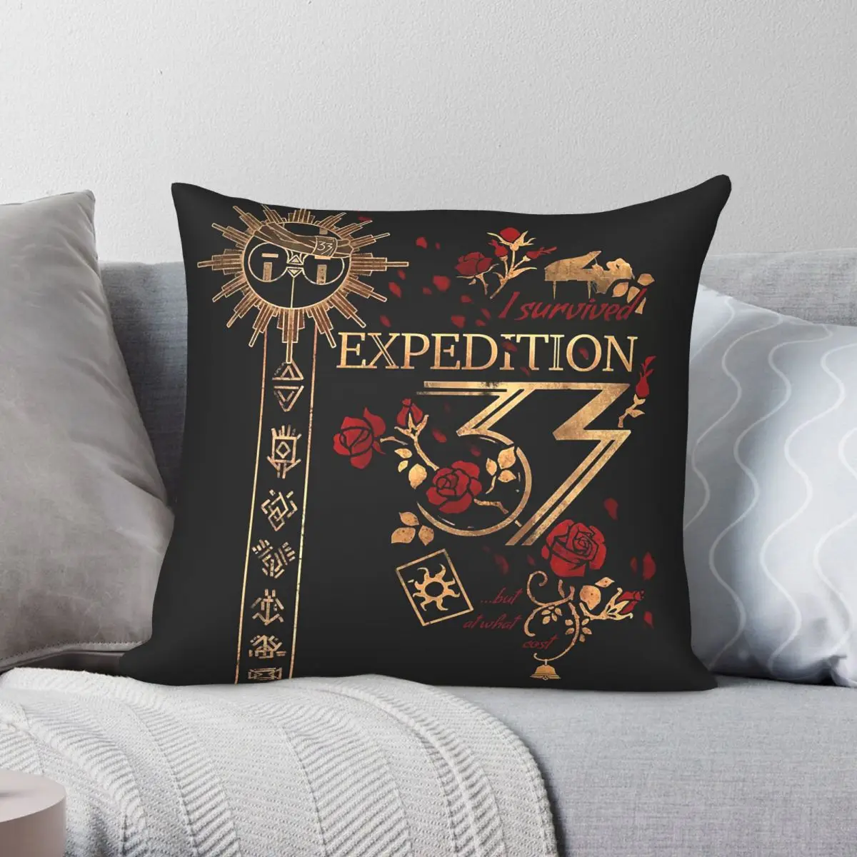 Clair Obscur Expedition 33 Square Pillowcase Polyester Linen Velvet Pattern Zip Decor Pillow Case Room Cushion Cover