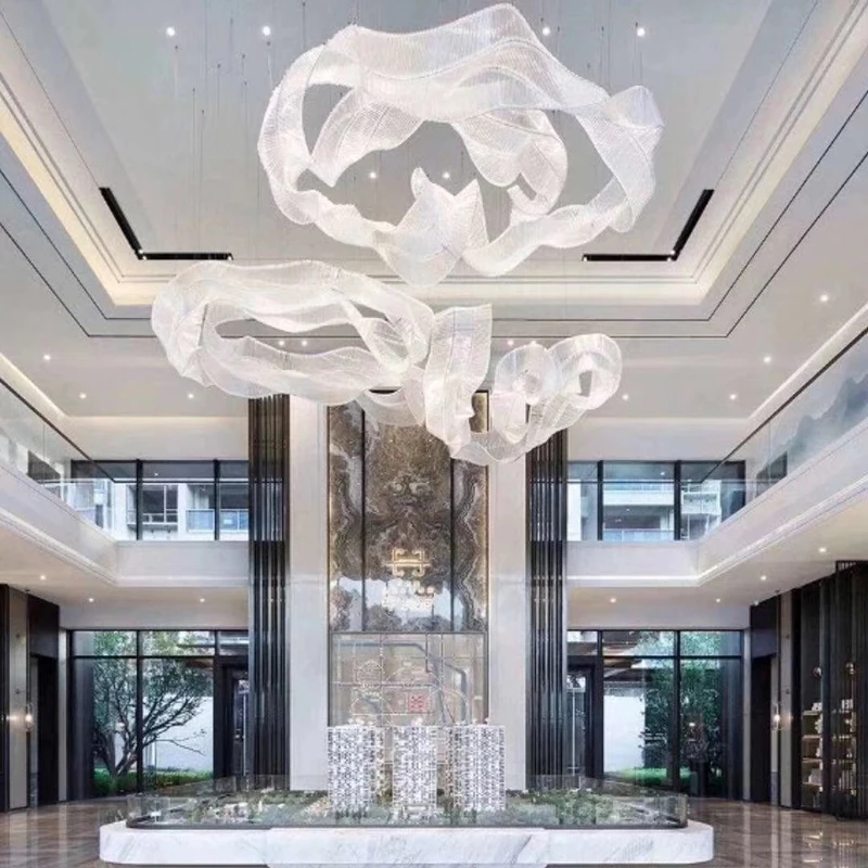 Customized Glass Crystal Chandelier Hotel Lobby Modern Art Color Glass Chandelier Irregular Decoration Creative Chandeliers image 2