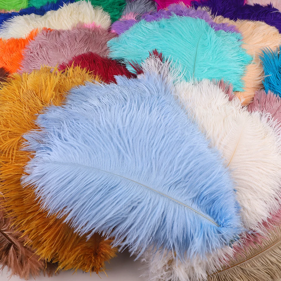 10Pcs 30-35cm Ostrich Feathers for Crafts Wedding Decoration 12-14