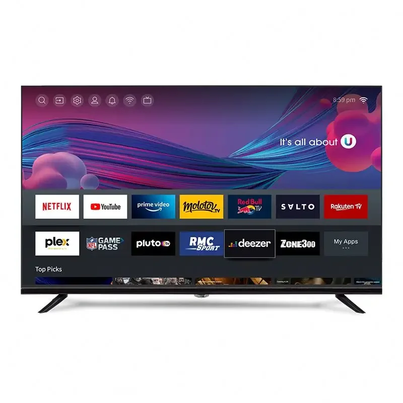 

85-дюймовый телевизор с большим экраном Smart Android TV со светодиодной подсветкой, индивидуальный OEM-плоский экран для отелей, телевизор с определением 4K HD