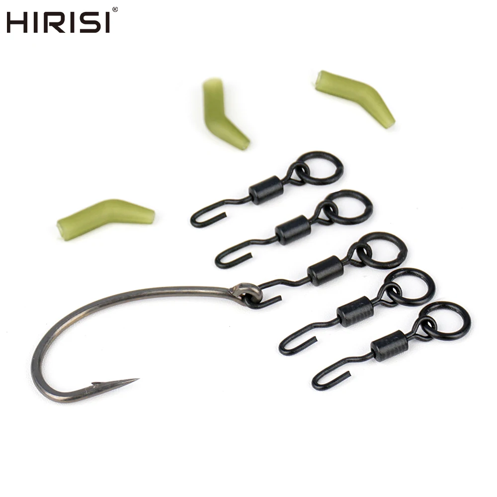 Carp Fishing Spinner Swivel with Ronnie Rig Fishing Micro Hook Swivel Hook Sleeve Tackle Quick Change Swivel Fishing Accessories