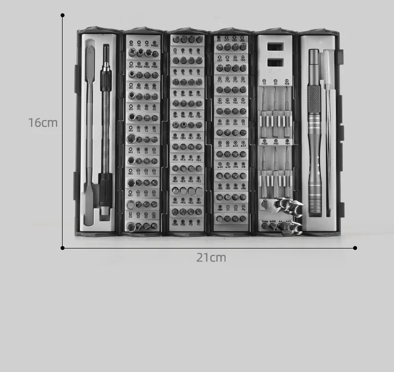 Household dismantling and maintenance tools cylindrical portable plum blossom hexagonal irregular 128 in 1 screwdriver set