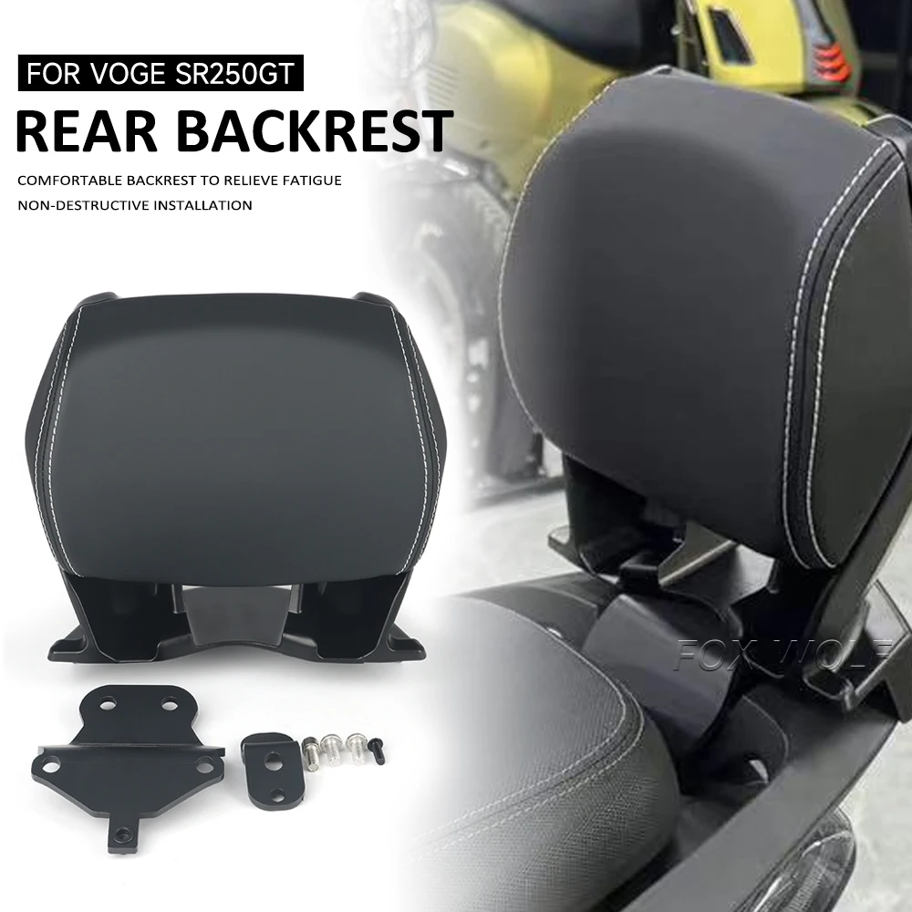 

FOR VOGE SR250GT SR250 SR 250 GT 250GT Motorcycle Black Rear Passenger Seat Tailstock Backrest Back Rest Cushion Pad