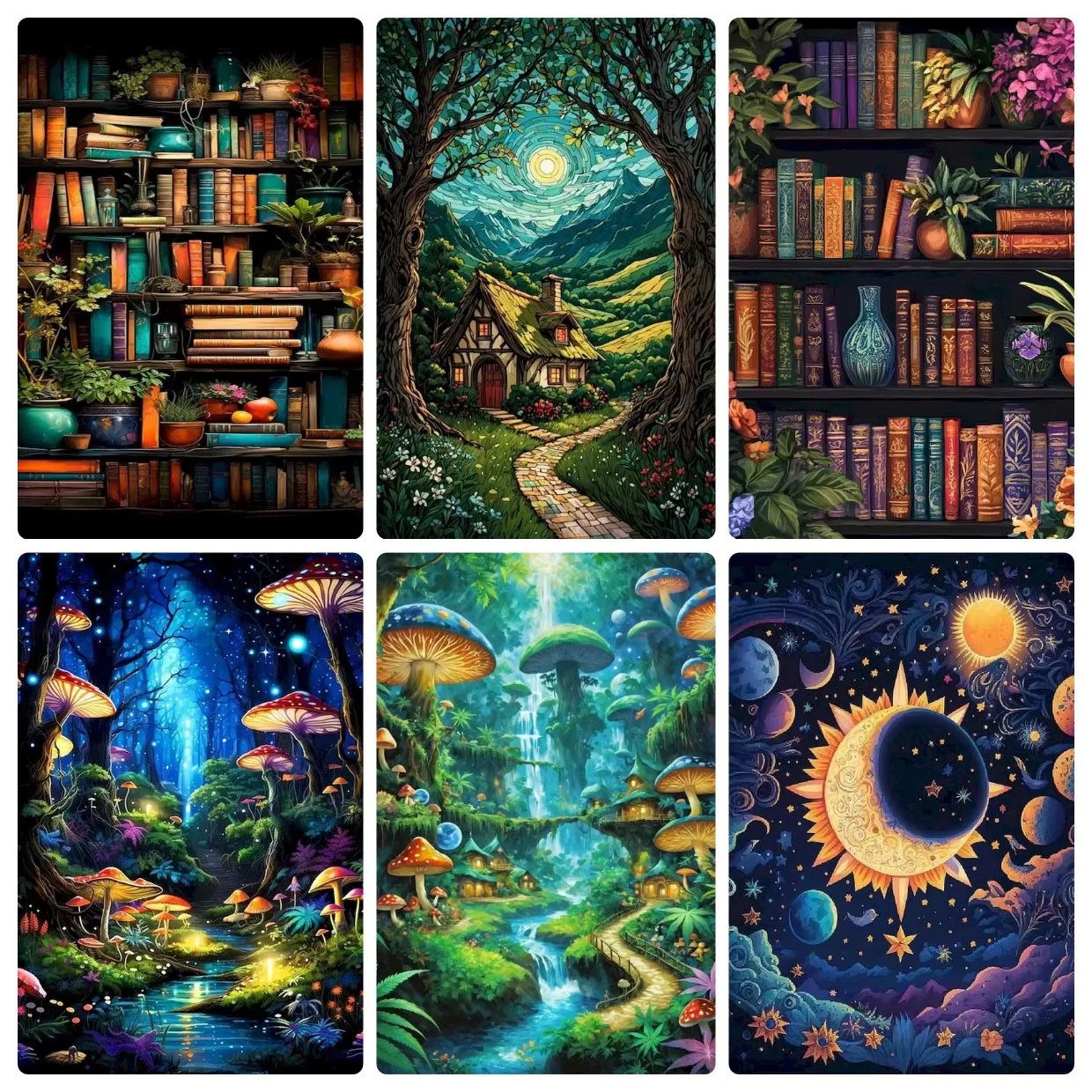 Fantasy Landscapes and Magic Books Jigsaw Puzzles 500/1000/1200/2000PCS Wall Decor for Living Room Perfect Gift No Frame