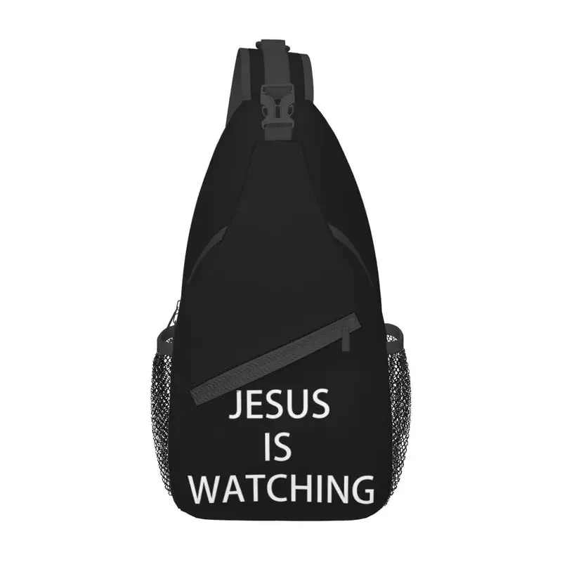 

Jesus Is Watching Sling Bag Men Fashion Shoulder Crossbody Chest Backpack Traveling Daypack