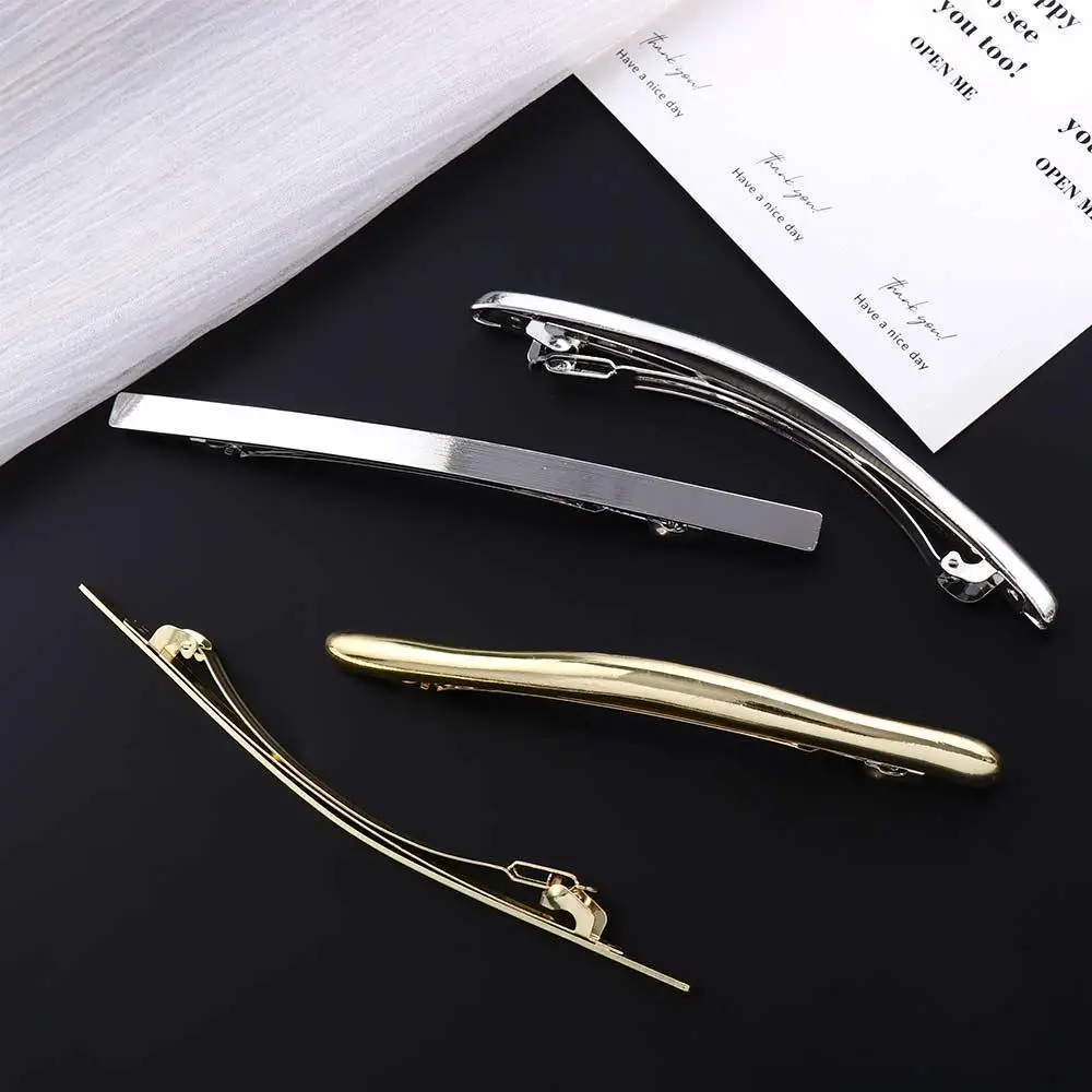 1 Pc Zinc Alloy Side Clip Horizontal Clip Personality One Word Clip Geometric Headwear Creative Barrette Apparel Accessories