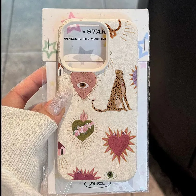 Funda de teléfono con patrón de cuero Lichee de leopardo bonito de lujo para Samsung S25 S24 S23 S22 S21 S20 S10 Plus Ultra 4G 5G cubierta a prueba de golpes