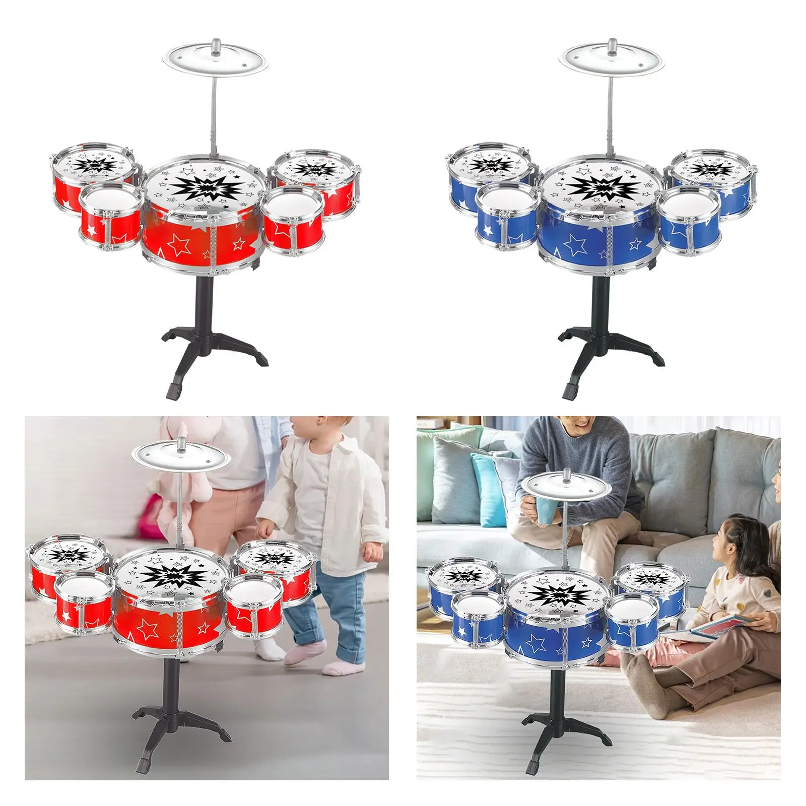 

Kids Drum Toy Early Educational Music Enlightenment Simulation Mini Drum Set for