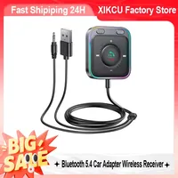 XIKCU Bluetooth 5.3 FM/AUX Bluetooth Car Adapter【Air Vent Installation & Bass Boost】 3.5mm USB AUX Bluetooth Receiver Car Stereo
