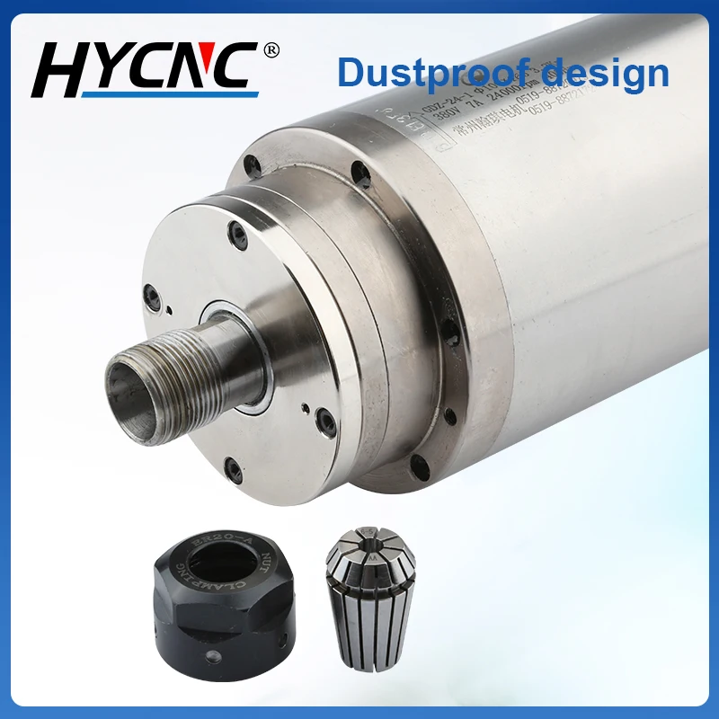 CNC Spindle 3.2kw 220V 380V Water Cooling Spindle Motor ER20 Chuck Φ100x265mm 24000rpm 4 Bearings For CNC Router Wood Carving