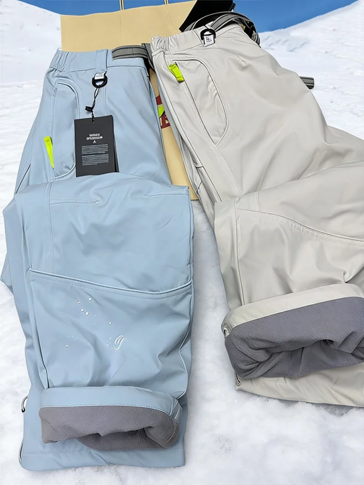 

Горнолыжные брюки Harbin Northeast Softshell для мужчин и женщин, на флисовой подкладке, водонепроницаемые, ветрозащитные, морозостойкие, повседневные, прямого кроя