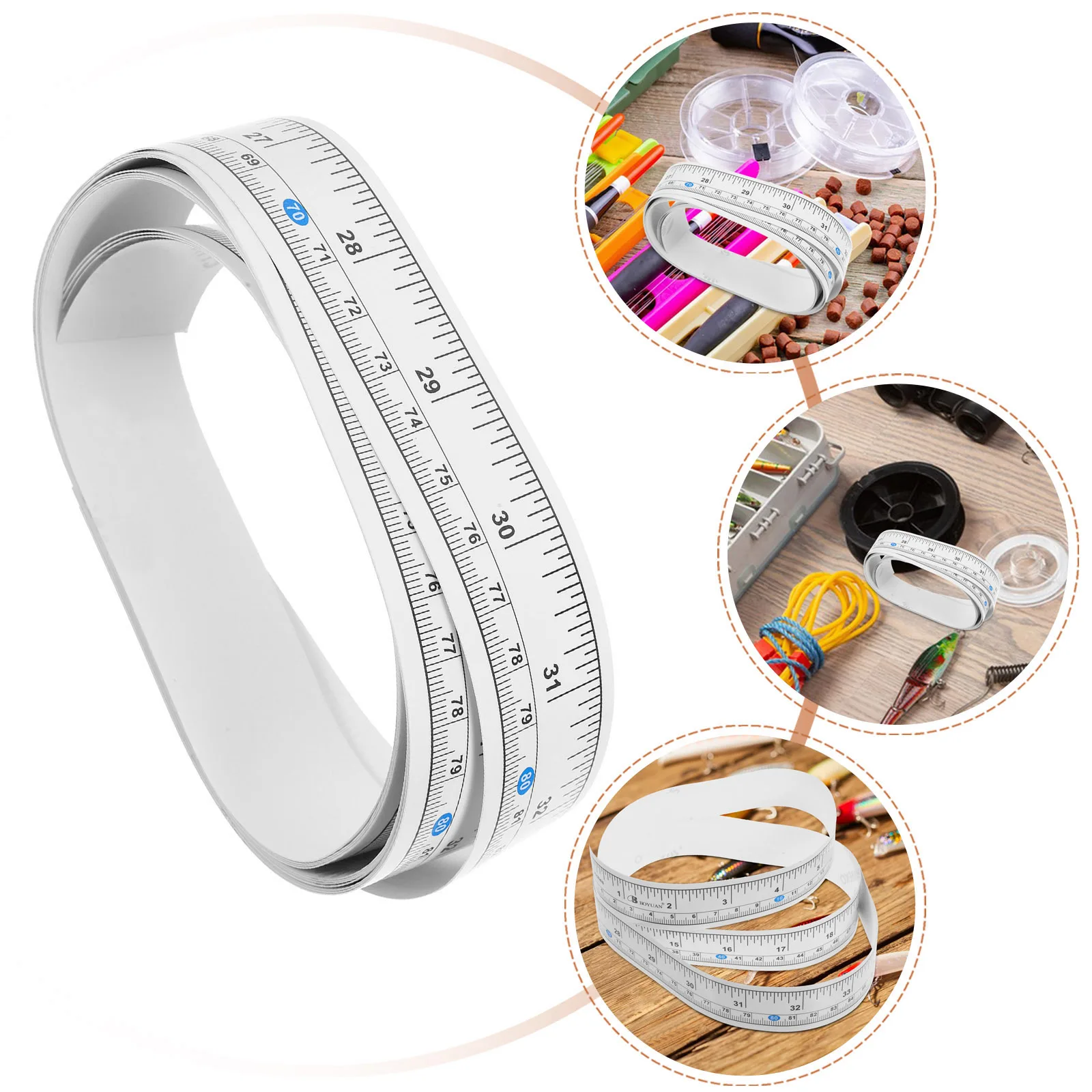 

4pcs Waterproof Fish Tape Measure 36 Inch Self Adhesive Ruler Sticker for Fishing Boat Durable Compact Lightweight Measuring