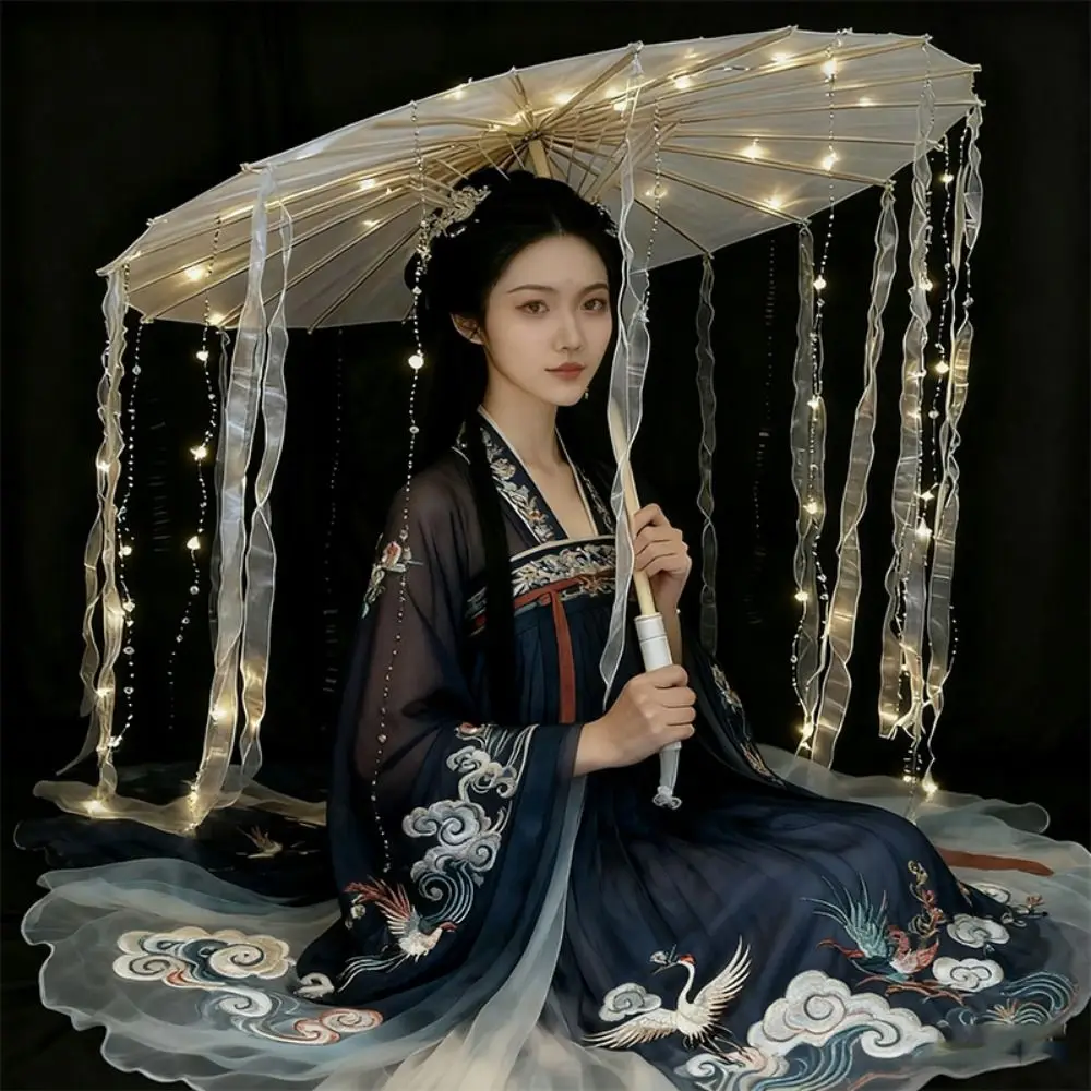 

New Handmade LED Chinese Japan Yarn Umbrella Multistyles Diameter 70/82cm Cosplay Antique Dance Umbrella Photography Props