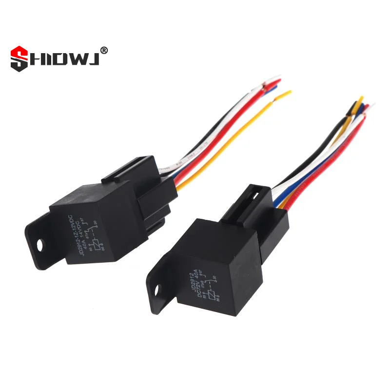 12V 24V 36V 48V 60V 72V 4Pin 5Pin 40A Automotive Relay With Interlocking Socket Heavy Duty For Truck Car Van Moto Boat Relay